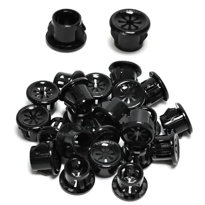 50 Pcs Cable Grommet, Snap Bushing 7/16" (11 mm) Mounting Diameter, Flexible Petal-Shaped Buckle Round Nylon Desk Grommet for Wires Through Countertop Cord Organizer and Protection, Black - style: 7/16" -RSB 50PCS