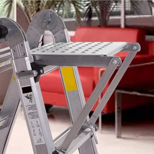 Ladder Tool Shelf - Adjustable Work, Steel Tray Panel, Foldable Storage Support, Multiuse Accessory Attachment | Convenient Organizer Enhancing Efficiency for Mechanics, Painters