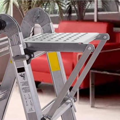 Ladder Tool Shelf - Adjustable Work, Steel Tray Panel, Foldable Storage Support, Multiuse Accessory Attachment | Convenient Organizer Enhancing Efficiency for Mechanics, Painters