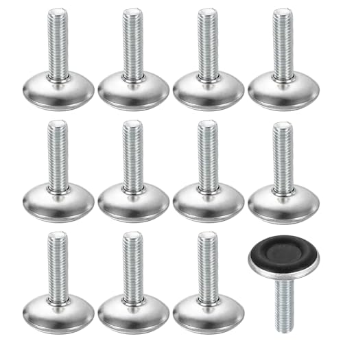 uxcell 12Pcs M8 Thread Furniture Feet Levelers, 28x30mm Adjustable Leveling Table Feet, Screw on Furniture Glide Leveling for Chair Stool Legs, Black - color: Black, size: M8 x 28 x 30mm