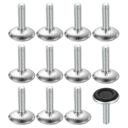 uxcell 12Pcs M8 Thread Furniture Feet Levelers, 28x30mm Adjustable Leveling Table Feet, Screw on Furniture Glide Leveling for Chair Stool Legs, Black - color: Black, size: M8 x 28 x 30mm