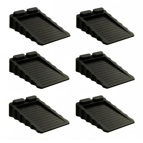 6 Pcs Black Rubber Door Stoppers, Doors Wedges, Doorstop Wedge, Doors Stops, Decorative Doors Stoppers Wedges, Door Stop for Most Floor Types (Black) - color: Black