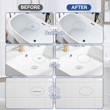Tub and Tile Paint, White Touch Up Pen for Countertops, Repairs Bathtub, Sinks, and Appliances, Porcelain Paint for Any Scratches Spots (White)