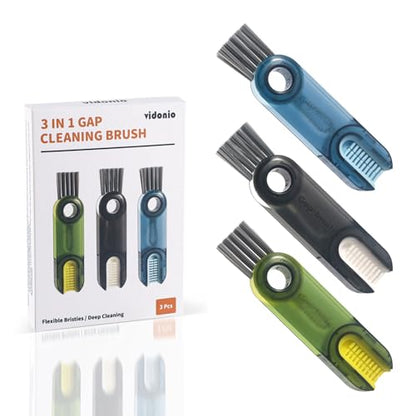 3 in 1 Cup Lid Gap Cleaning Brush Set, Multifunctional Insulation Bottle Cleaning Tools, Mutipurpose Tiny Silicone Cup Holder Cleaner, Home Kitchen Cleaning Tools - style: 3Pcs Mix