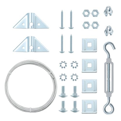 HOME MASTER HARDWARE Anti Sag Gate Kit for Wooden Fence Repair, Zinc Plated Steel, Anti-sag Gate Hardware Kit - Turnbuckle, Hooks, Heavy Cable, Screws -1 Pack - color: Zinc, size: 1 Pack