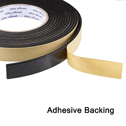 uxcell Sealing Foam Tape 20mm Wide 3mm Thick 5m/16.4ft Long, EVA Self Adhesive Weather Strip for Window Door Insulation - size: 20mmx3mmx5m