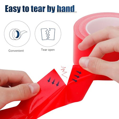 Red Duct Tape Heavy Duty, 1.88 Inch x 35 Yard Waterproof Strong Adhesive Duct Tape for Indoor Outdoor Repairs Tear by Hand, 1 Roll - color: Red