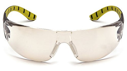 Pyramex Endeavor Plus Safety Glass Black/Gray Frame With Foam Padding Clear H2MAX Anti-fog Lens - color: I/O Mirror Lens/ Black-green Frame, style: Standard