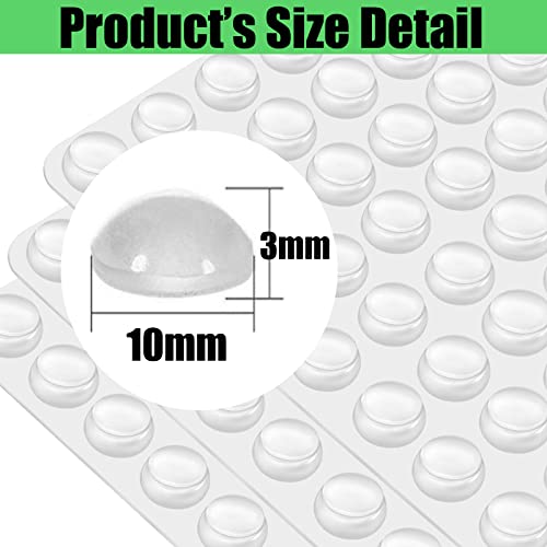 TCPENG® 100PCS Clear Rubber Feet, Small Self Adhesive Pads, Sticky Rubber Dots, Non-Slip Cabinet Stoppers, Furniture Buffers — Hemispherical Silicone Pads for Door Furniture