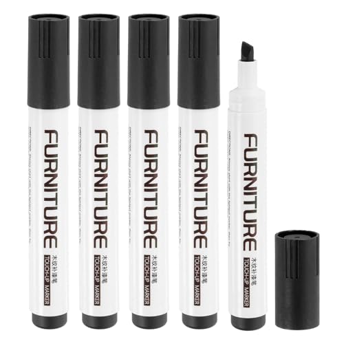 uxcell Furniture Markers Touch Up, 5pcs Furniture Repair Kit Wood Filler Sticks Wood Markers for Scratches Wooden Floor Table Cabinet Laminate Frames, Black - color: Black