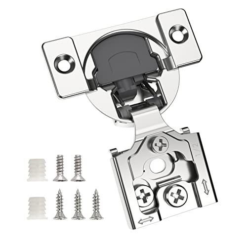 Chibery 20 Pack 1/2" Overlay 3D Soft Close Concealed Hinge for Face Frame Door, Smooth Slow Self Closing Hinges, Satin Nickel, Hidden 105° Open Angle Stainless Steel Hinge for Kitchen Cabinet Door - color: 20 Pack, size: 1/2 inch Overlay
