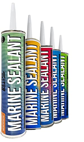 Marine Sealant and Adhesive, Waterproof Marine Grade Caulk, High Temp Water Sealant for Boat, Auto, RV, Without Silicone - 1 Tube, Black, 10 oz - color: Black, size: 10 oz
