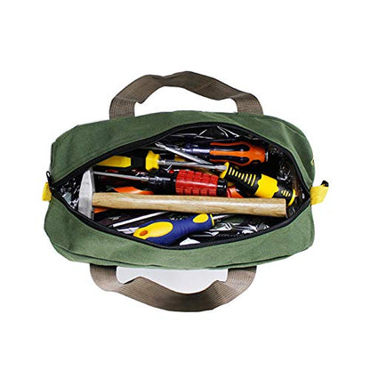 Tool Bag, Canvas Portable Tool Storage Bag Wrench Screwdriver Organizer Pouch Toolkit 14Inch - size: 14Inch