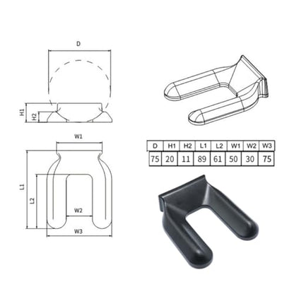 4PCS Black Wheel Stopper Furniture stoppers Bed Roller stoppers M75 for Bed with Wheels, Sofa, Chair, Desk