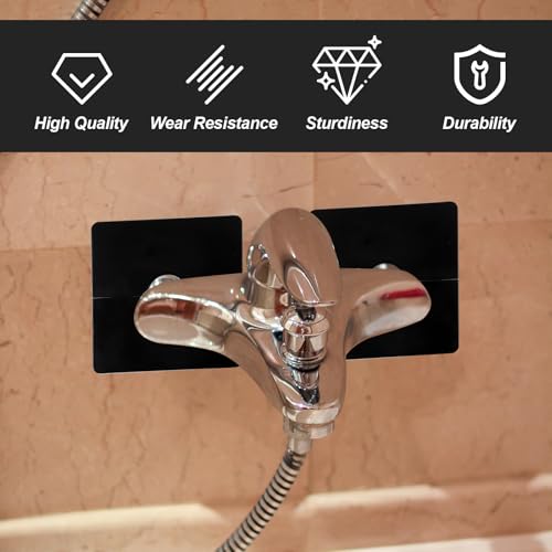 2PCS Shower Arm Flange, Plastic Square Escutcheon Plate Black Plates Self-Adhesive Plumbing Cover Plates for Covering Gaps Holes, for 20mm/0.78 Inch Diameter Pipe