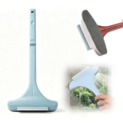 Window Screen Cleaning Brush, 2 in 1 Window Screen Cleaner Tool with Squeegee, Mesh Screen Cleaner, Multi-Purpose Cleaning Brush for Patio, Door, Porch Screens (Blue) - color: Blue