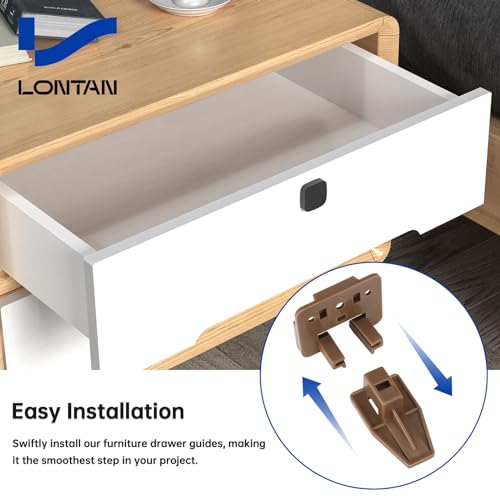 LONTAN 10 Pack Plastic Drawer Slides and Guides for Commercial Kenlin Rite-Trak I Replacement Dresser Glides Tracks for Center Mount Rails - size: 10 Pack, style: Classic