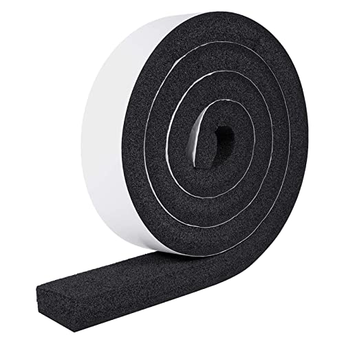 MAGZO Weather Stripping Door Seal 2 Inches W X 1 Inch T, Strong Adhesion and High Resilience Air Conditioner Foam Insulation for Furniture, Total Length 6.5 Feet (1 Roll) - size: 2in x 1in x 6.5FT