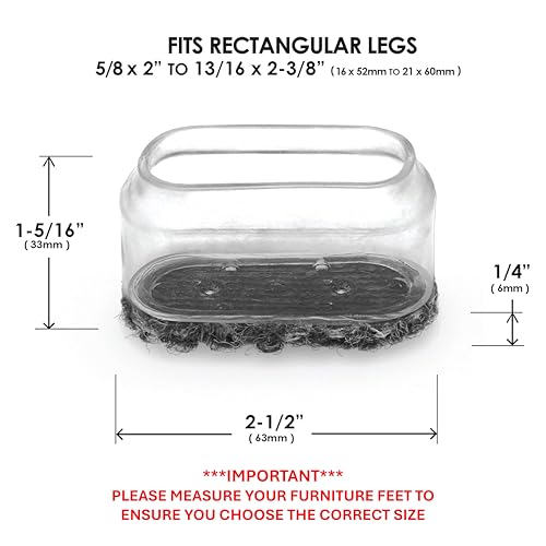 Slipstick GorillaOutdoor Berber Furniture Feet Pads with Clear Sleeve Sock (16 Pack) Weatherproof Outdoor Furniture Sliders for Large Rectangular Legs - size: Rectangular Large x 16