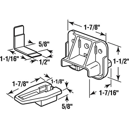 Slide-Co 223887 Drawer Track Guide and Glides – Replacement Furniture Parts for Dressers, Hutches and Night Stand Drawer Systems (2 Pack)