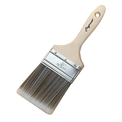 Magimate 3-Inch (76mm) Double Thick Chip Paint Brush – Versatile Stain Brush Wood Handle for Furniture, Walls, Fences, and Murals – Smooth Gesso, Plaster, Polyurethane, and Varnish Wide Paintbrush