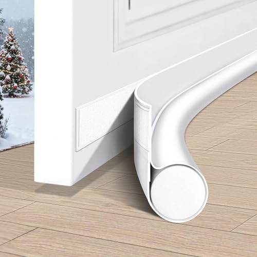 HomeProtect Door Draft Stopper Weather Stripping Door Seal Under Door Sweep Block Cold Air Gaps Front Soundproof Draft Blocker for Bottom of Door Suitable for Interior/Exterior,White - color: White Door Draft Stopper, size: 36"