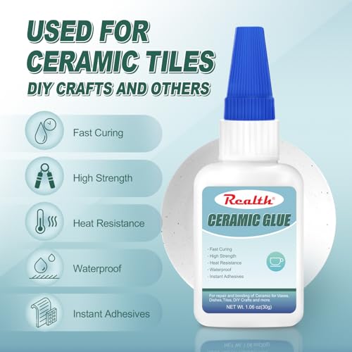 Ceramic Glue Clear 30g, Food Safe Glue for Ceramic Repair, Waterproof for Bonding Porcelain, Pottery & China, Dishes, Tiles, DIY Crafts,with Anti-Clog Cap - size: 30g, style: Ceramic Glue
