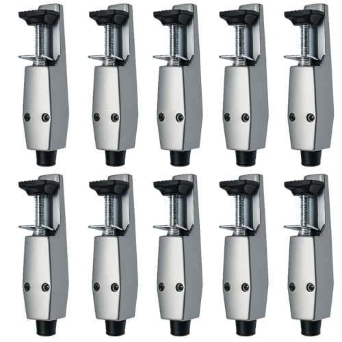 Pacific Doorware Heavy Duty Spring Loaded Step Down Door Stopper (Aluminum Silver, 10 Pack) - size: 10 Pack, style: Aluminum Silver
