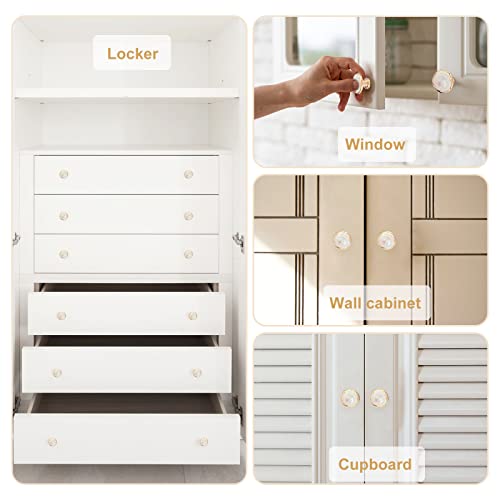 ECREW 10 Pieces Cabinet Round Knob Drawer Kitchen Pulls Cupboard Door Handle 1.18" Diameter