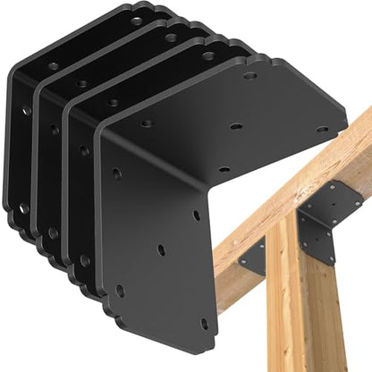 4x4x3.5 Pergola Brackets,Heavy Duty L Bracket for Wood,(4pcs) Corner Brackets for Deck/Shelf/Fence - size: 4x3.5 inch ( 4 Pack )