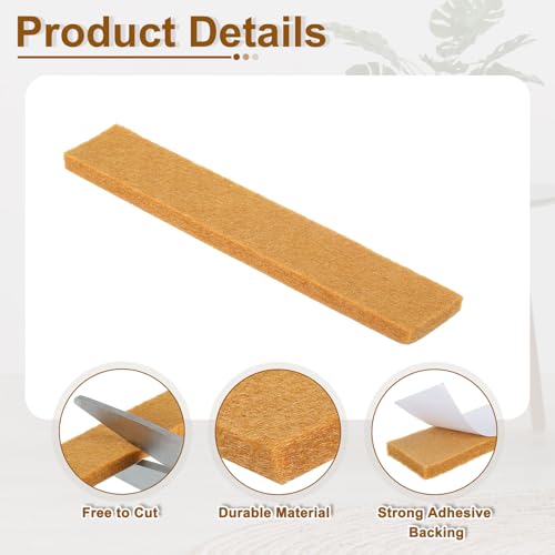uxcell Felt Strips with Adhesive Backing, 10 Pcs 1" x 6" x 0.2" Anti Scratch Furniture Felt Tapes Self-Stick Pads for Protecting Hardwood Floor, Light Brown - color: Light Brown