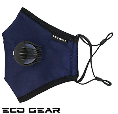 ECO-GEAR Anti Pollution Face Mask Particulate Respirator| Mask for Dust, Exhaust Gas, Smoke, Smog, Pollen and Fumes | Unisex Military Grade Washable Mouth Mask - color: Blue