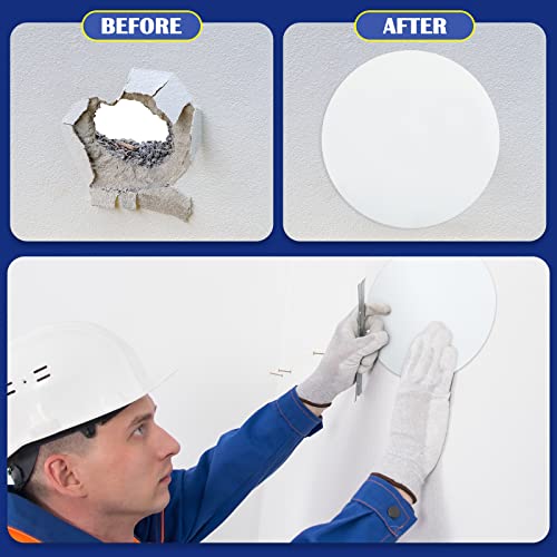 Sosation 6 Pcs Ceiling Cover Plate Wall Hole Cover Plastic Flat Blank Plate with 48 Pcs Double Faced Adhesive Tape for Ceilings or Wall(14 Inch) - size: 14 Inch
