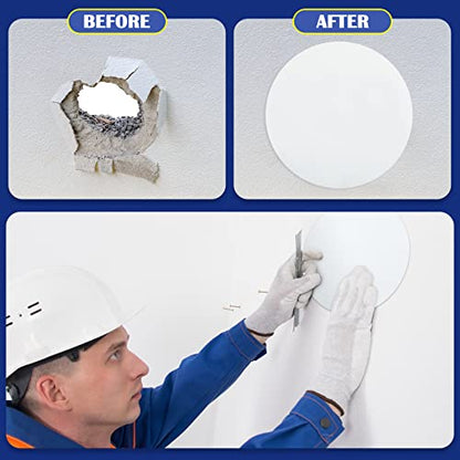 Sosation 6 Pcs Ceiling Cover Plate Wall Hole Cover Plastic Flat Blank Plate with 48 Pcs Double Faced Adhesive Tape for Ceilings or Wall(14 Inch) - size: 14 Inch