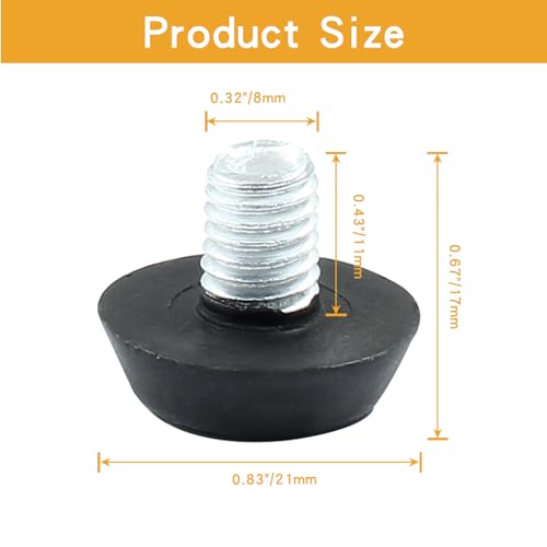 8 Pcs Black M8 x 11mm Modern Furniture Lvelers, Levelling Feet for Patio & Indoor Use - size: M8 x 11mm