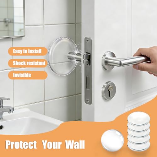 Door Stopper Wall Protector, Door Stoppers for Wall Self Adhesive 6Pack 2", Quiet Door Bumpers for Wall Clear, Strongest Door Handle Stopper, Guard Door Bumper Silencer