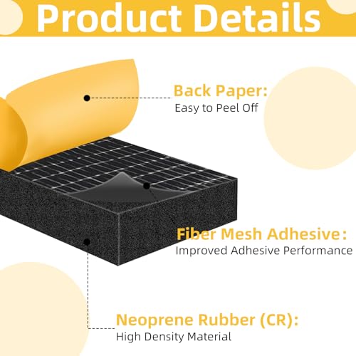 33Ft Weather Stripping Door Seal,Self Adhesive Weather Strip,Window Weather Stripping Sound Proof,Insulation,Strong Adhesive,Use for Door Frame/Window/Gaps(1/2 in x 1/4 in)