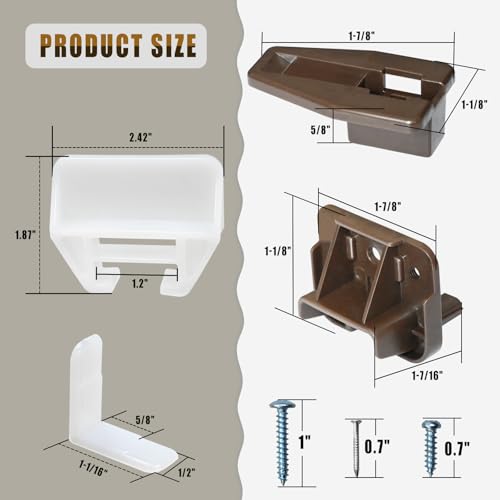 11 Set R 7321 Track Guide and Glides Replacement,Drawer track guide kit Compatible with Kenlin Rite Trak 1 system, Drawer Hardware to repair Furniture for Dressers, Hutches & Nightstand Drawer Systems