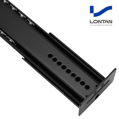 LONTAN 5 Pcs Black Center Mount Drawer Slides 16 Inch - Bottom Centered Drawer Mount 3/4 Extension Heavy Duty Drawer Glides for Cabinets, Dressers, and Furniture – Smooth and Quiet Operation - size: 16 Inch