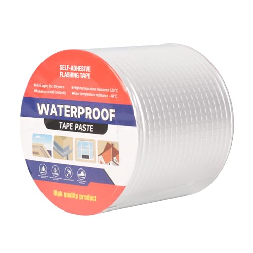 4" W X 16.4'L Waterproof Tape for Leaks Aluminum Butyl Tape with Adhesive for RV Repair, Glass Repairs, Air Mattress Patch, Window Caulking, Boat Sealing, Roof Patching - size: 4in x 16.4ft