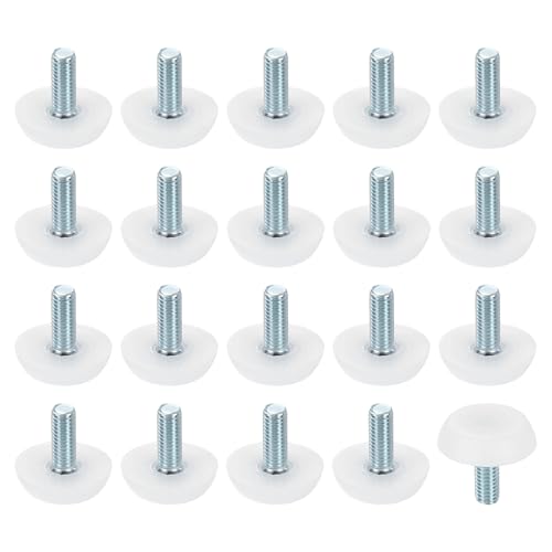 uxcell 24Pcs M6 Thread Furniture Feet Levelers, 23x15mm Adjustable Leveling Table Feet, Screw on Furniture Glide Leveling for Chair Stool Legs, White - color: White, size: M6 x 23 x 15mm