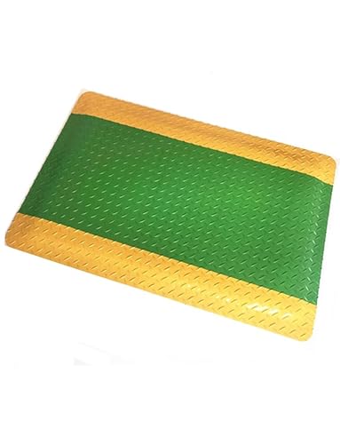 20Mm Anti-Static Conductive Rubber Anti-Fatigue Mat - Thick Standing Pad for Garage Warehouse Workbench-Yellow+green-23.6x47.2in - color: Yellow+green