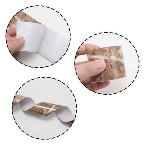 Lilaly 2 inches x 32 feet Wood Grain Repair Tape,Wood Grain Tape,Widely Used for Tables, Doors, Floor and DIY(Temple Brown Stone) - color: Temple Brown Stone