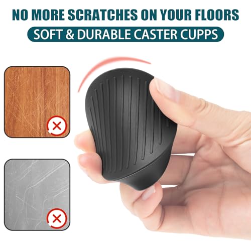 2 x 2 Rubber Caster Cups, Round Non Slip Furniture Pads, Non Skid Furniture Cups, Anti-Slip Gripper Furniture Caster Floor Grip, Anti Skid Leg Coasters Floor Protector for Bed Couch Stoppers(4 Pack) - size: Black-2x2 inch