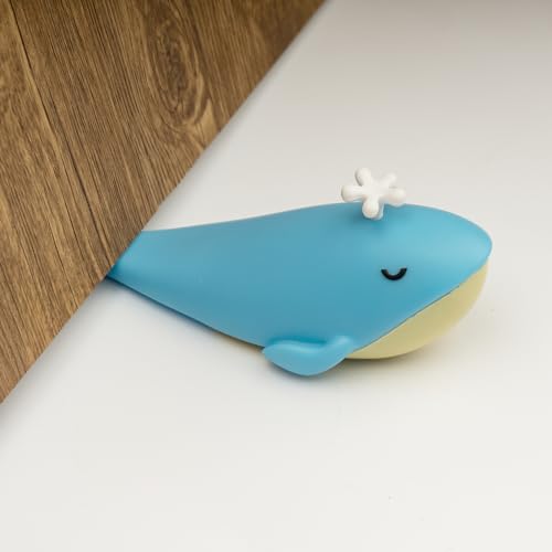 Cute Door Stopper, Cartoon Whale Animal Door Stop, 1 Pack Decorative Door Wedge for Home and Office Floor(Patented) - color: Whale