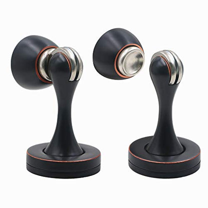 Solid Mental Magnetic Door Stop, Wall Mounted, Oil Rubbed Bronze, 2 Pack - color: Oil Rubbed Bronze