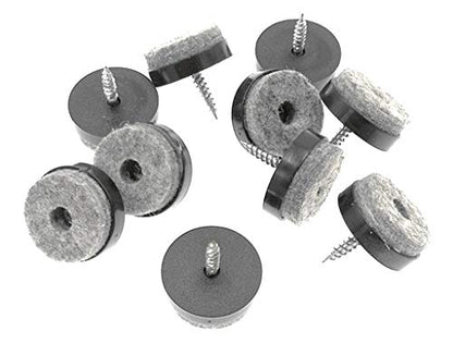 ALIMITOPIA 40pcs Screw-on Furniture Felt Pad Chair Glide Slider Hardwood Floor Protector for Wooden Leg Feet of Chair Table Furniture(Φ20mm or 0.8";Black) - size: 20mm(Black)