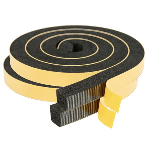 Window Air Conditioner Foam Tape -2 Rolls, 1 Inch Wide x 1/2 Inch Thick Weather Stripping Door Seal Strip for Insulation, Weatherstrip, Gap Blocker,Total 13Feet Long