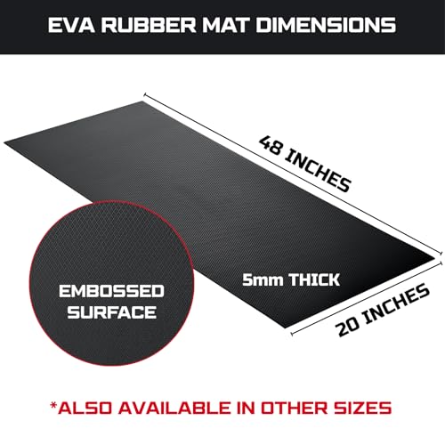 ONREVA Workbench Mat 20X48 Inches, EVA Rubber Work Mat, Protect Your Work Bench Top, Heavy Duty Pad for Tool Box Top, Table, Tool Station, Rolling Cabinet Cart Cover Liner Matt, 48"X20" 5mm Thick