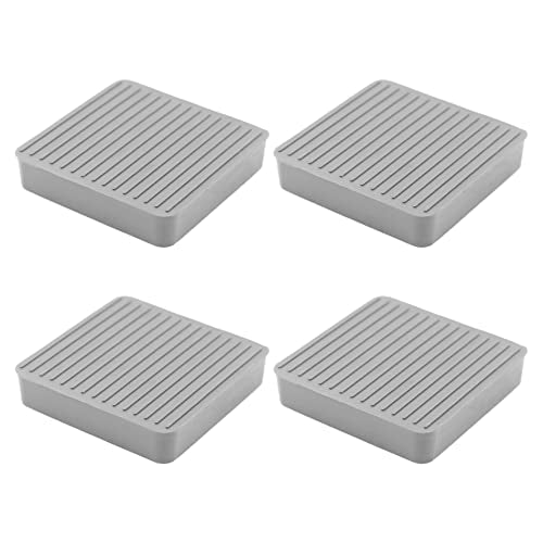 Non Slip Furniture Pads, SAFYY Square Rubber Anti Skid Caster Cups Leg Coasters, Couch, Chair, Feet, and Bed Stoppers with Anti-Sliding Floor Grip, Furniture Floor Protectors - size: 3'' Grey 4 Pack